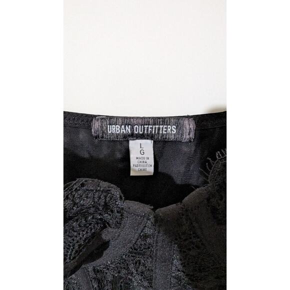 Urban Outfitters Brenna Mesh Bustier Lace Mini Dress Size Large Black Z - Picture 4 of 6
